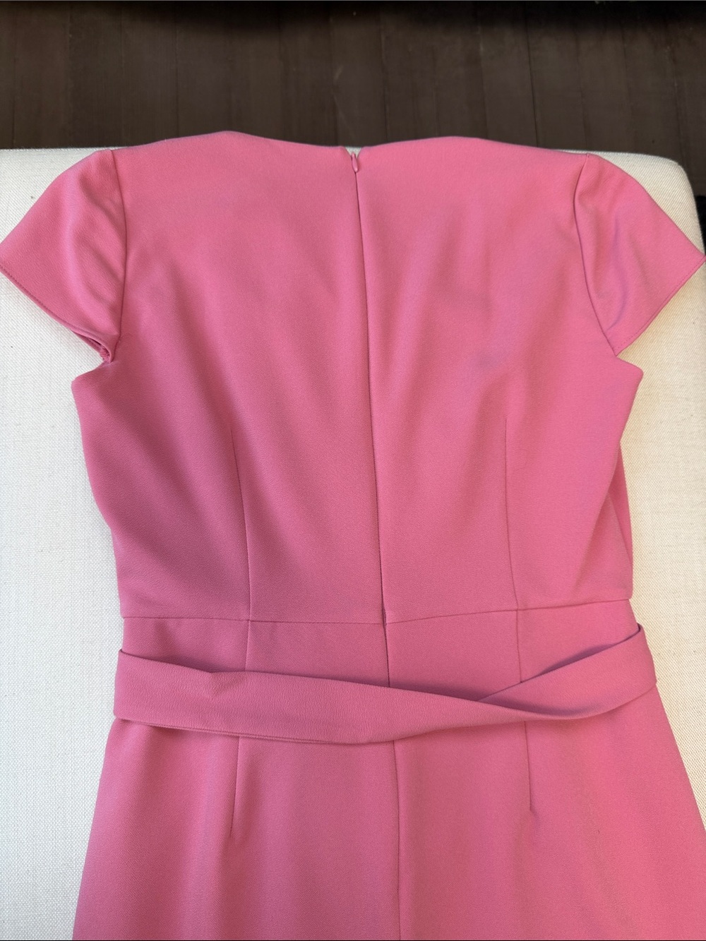 NWOT White House Black Market Pink Wrap-Front Dress with Waist Tie Size 2 - Picture 8 of 10